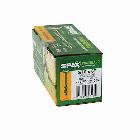 Spax Wood Screw, 6 in, Washer Head 4581820801525